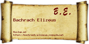 Bachrach Elizeus névjegykártya
